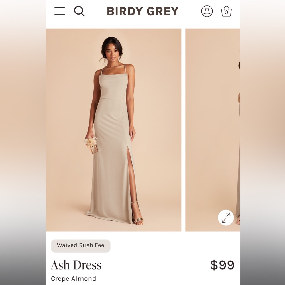 Birdy Grey Almond Bridesmaids Dress Size Medium